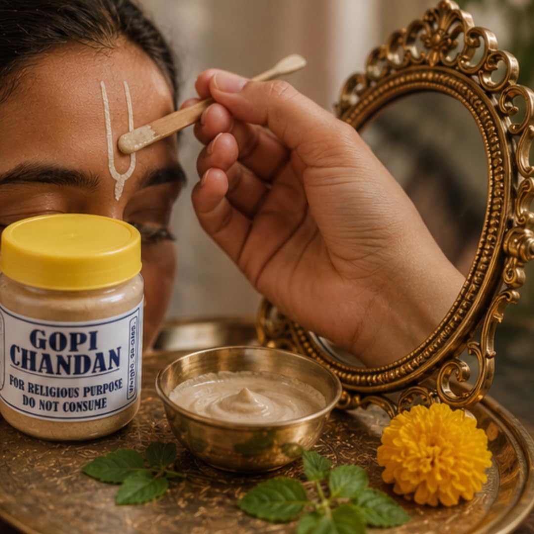 C&S Homestore Gopi Chandan Beige Powder 50g – Hindu Puja, Vaishnav Tilak, Krishna Worship & Religious Ceremonies