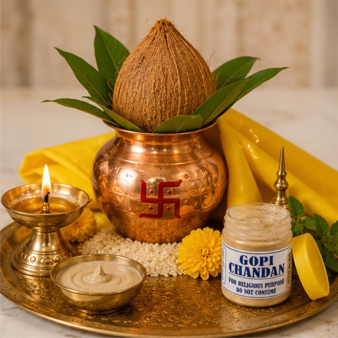 C&S Homestore Gopi Chandan Beige Powder 50g – Hindu Puja, Vaishnav Tilak, Krishna Worship & Religious Ceremonies