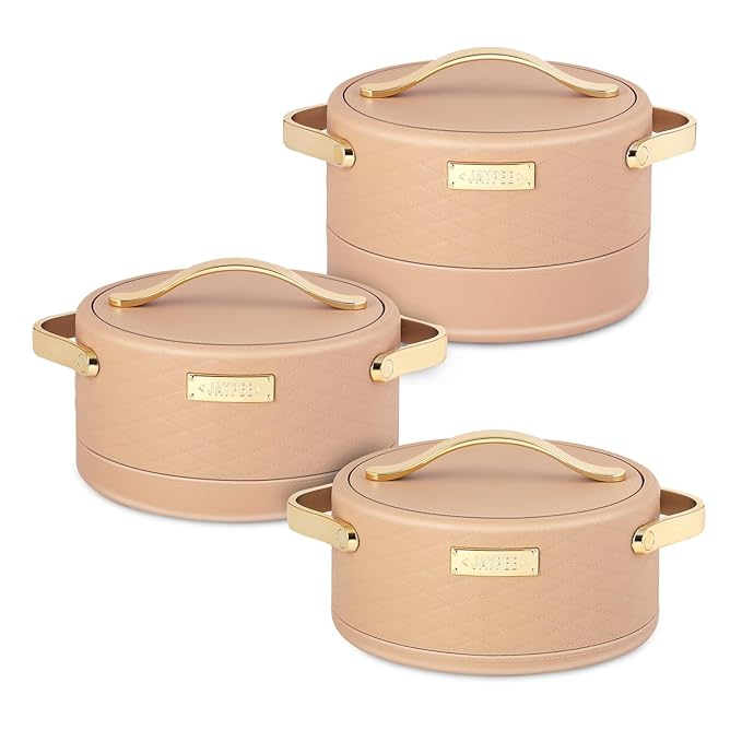 Jaypee Luxura Stainless Steel Casserole – 1500ml, 2000ml, 2500ml (4 Colors)