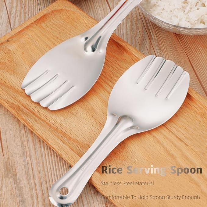 Stainless Steel Rice Serving Panja Spoon – Set of 2