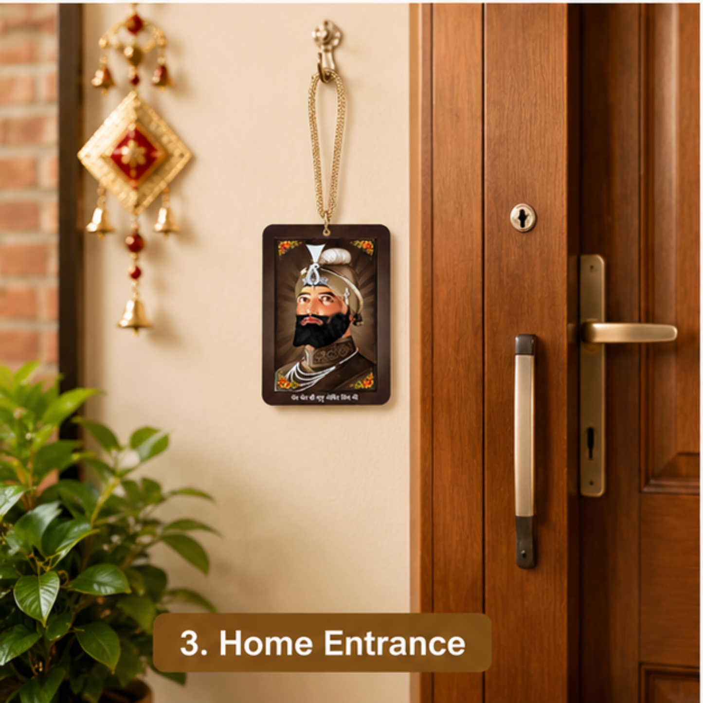Guru Gobind Singh Ji Hanging Plaque with Hanging Cord, Sikh Spiritual Gift