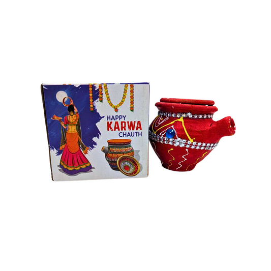 Traditional Clay Karwa for Karwa Chauth Rituals – 10 cm