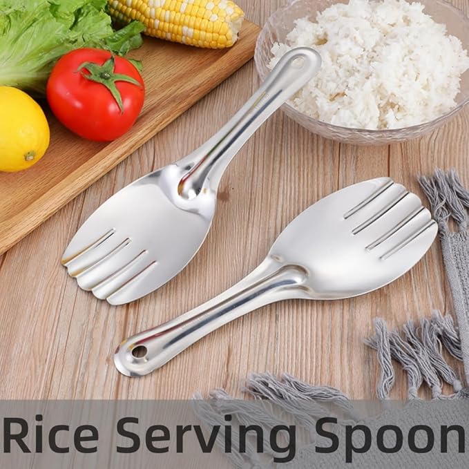 Stainless Steel Rice Serving Panja Spoon – Set of 2