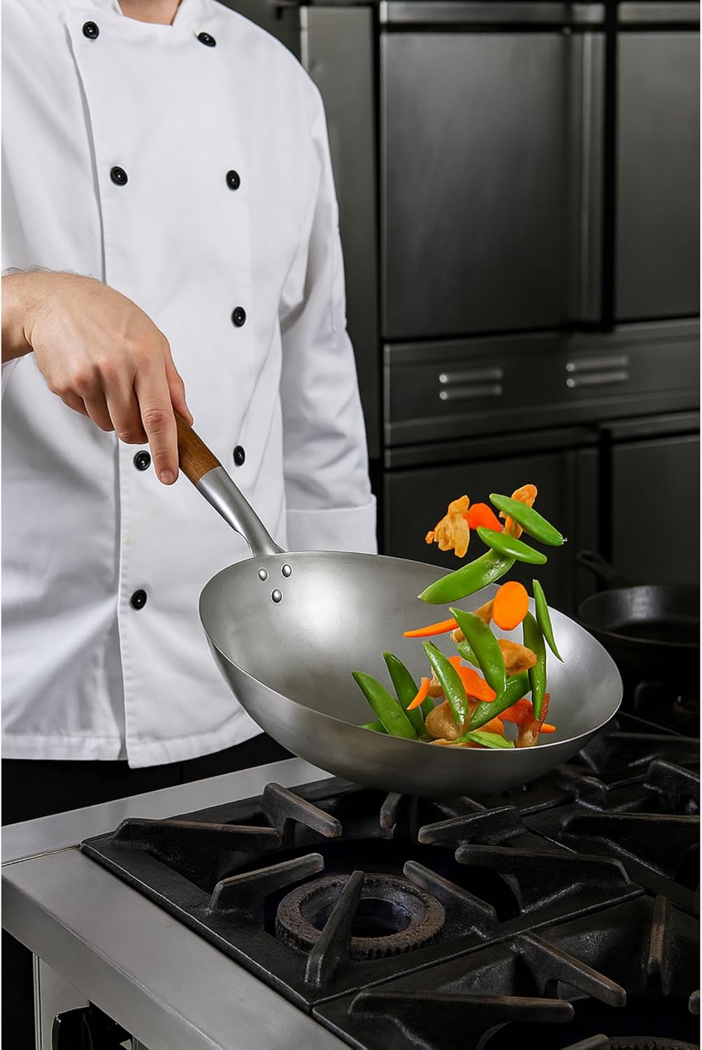 London Wok Carbon Steel Flat Bottom Stir Fry Pan – 10", 12", 13", 14" Sizes