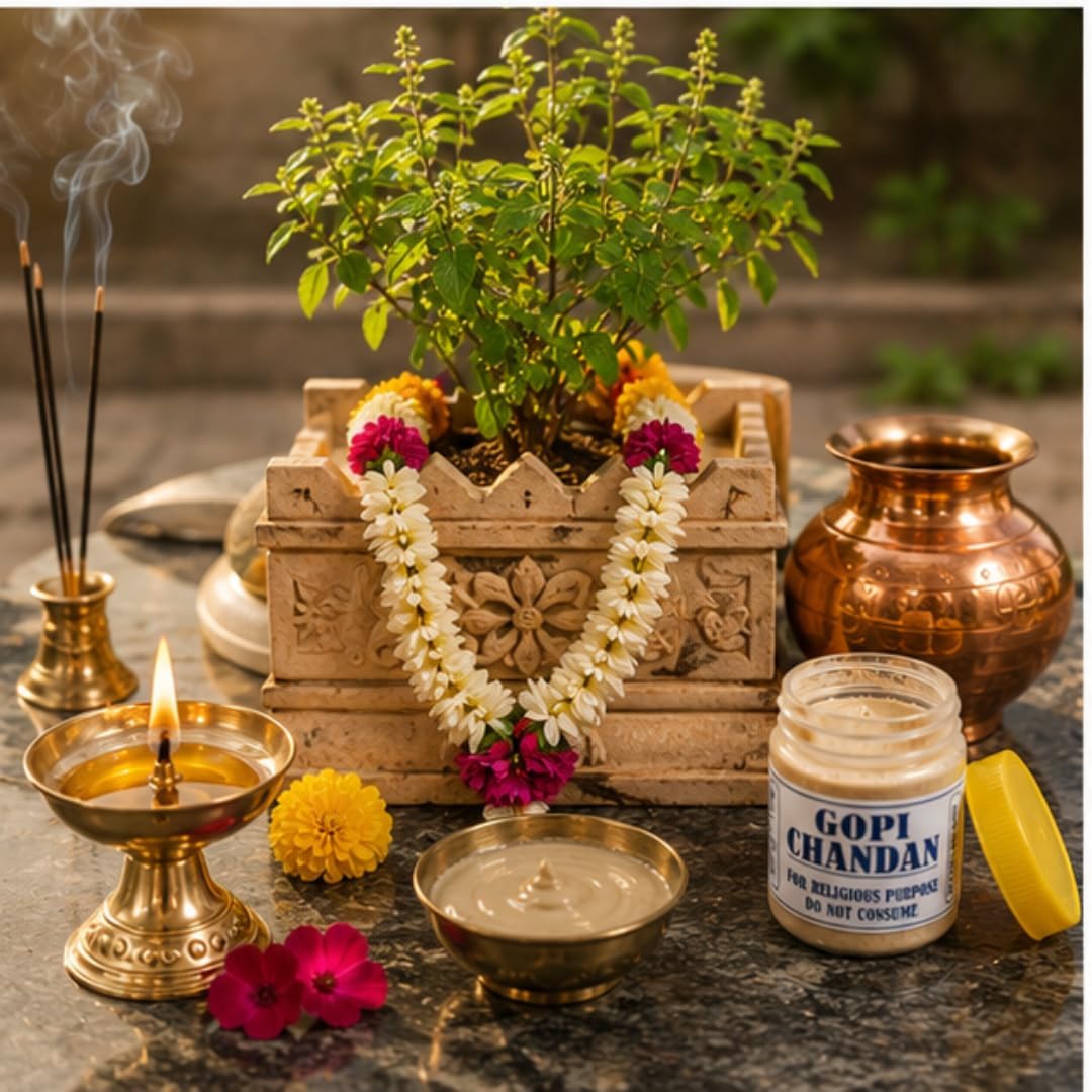 C&S Homestore Gopi Chandan Beige Powder 50g – Hindu Puja, Vaishnav Tilak, Krishna Worship & Religious Ceremonies