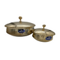 Ambika Premium Hammered Brass Round Pot with Lid - Kalhi Coated