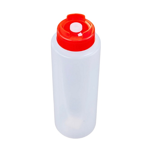 Chefset 32oz Red Sauce Bottle - Silicone Anti Drip Tip