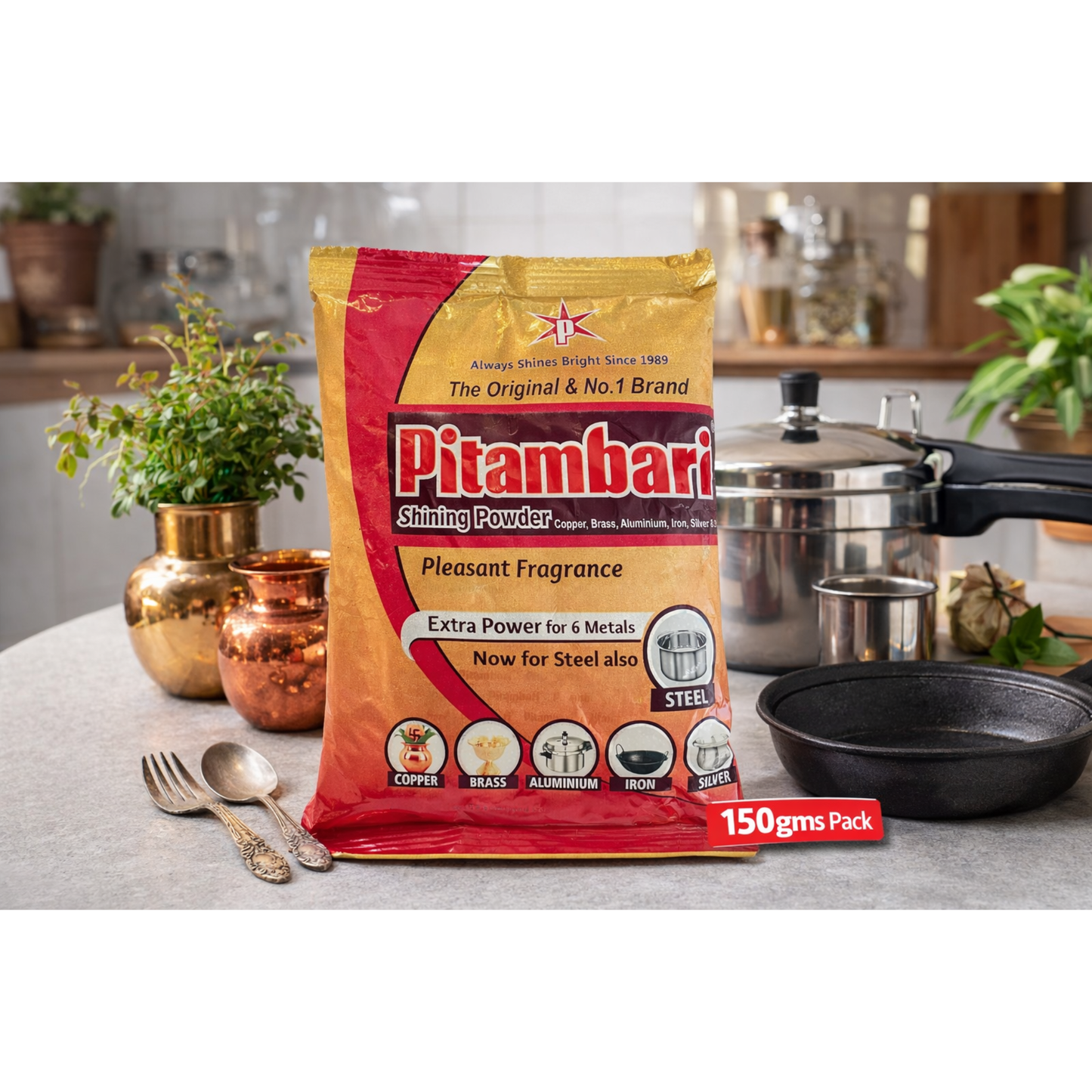 Pitambari Shining Powder 150g Metal Cleaning Polish Multi Purpose