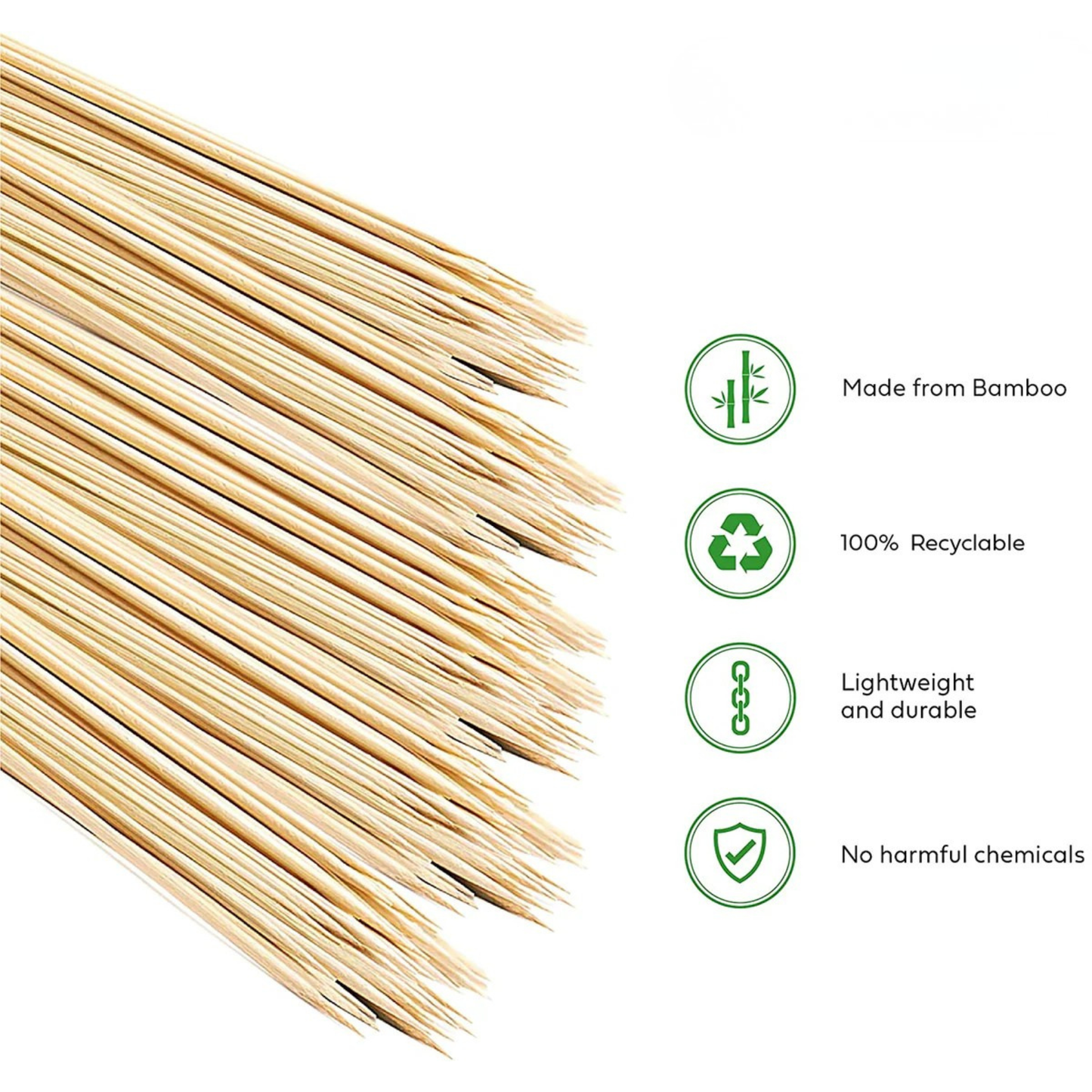 50 x Bamboo Finger Food Sticks 15cm Wooden Skewers Cocktail Picks