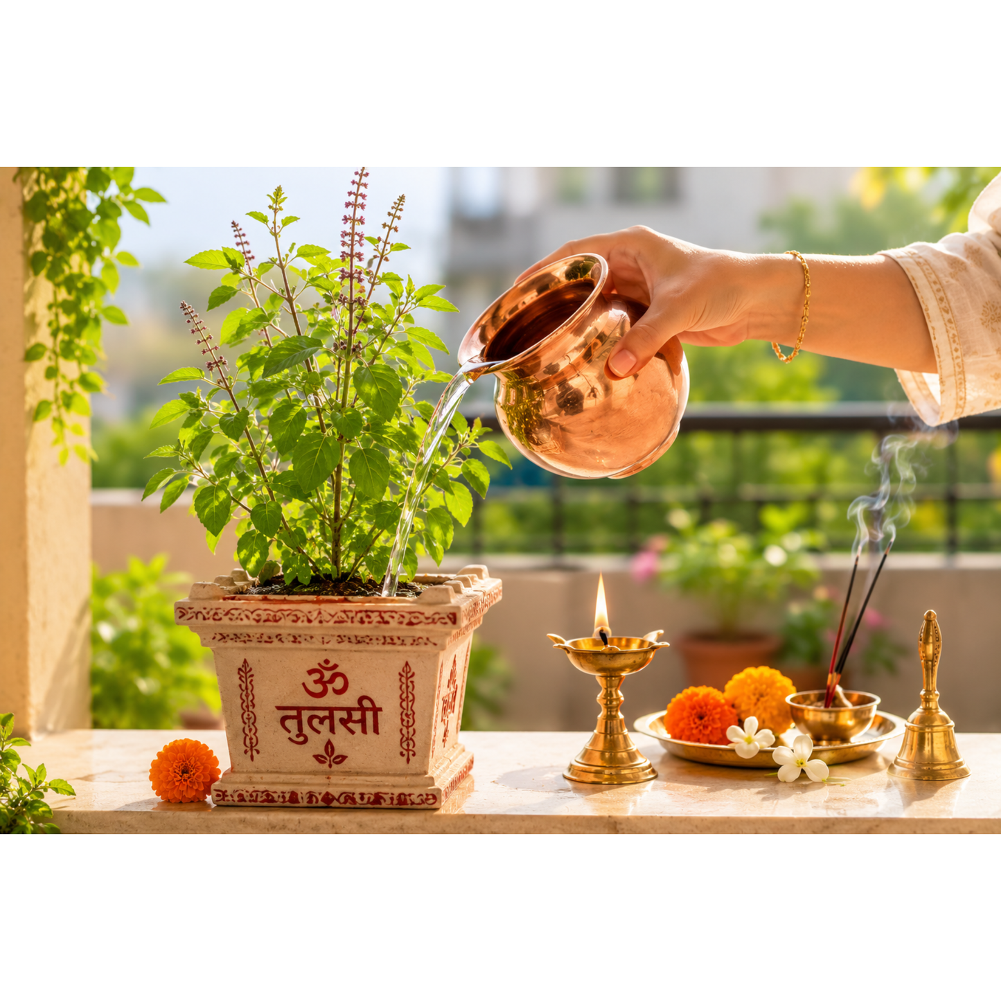 Copper Lota Kalash for Puja, Prayer & Copper Water Pot for Hindu Rituals