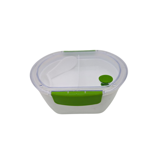 White Tiffin Box with Clear Lid and Hot Air Release Plug – Two Sizes Available