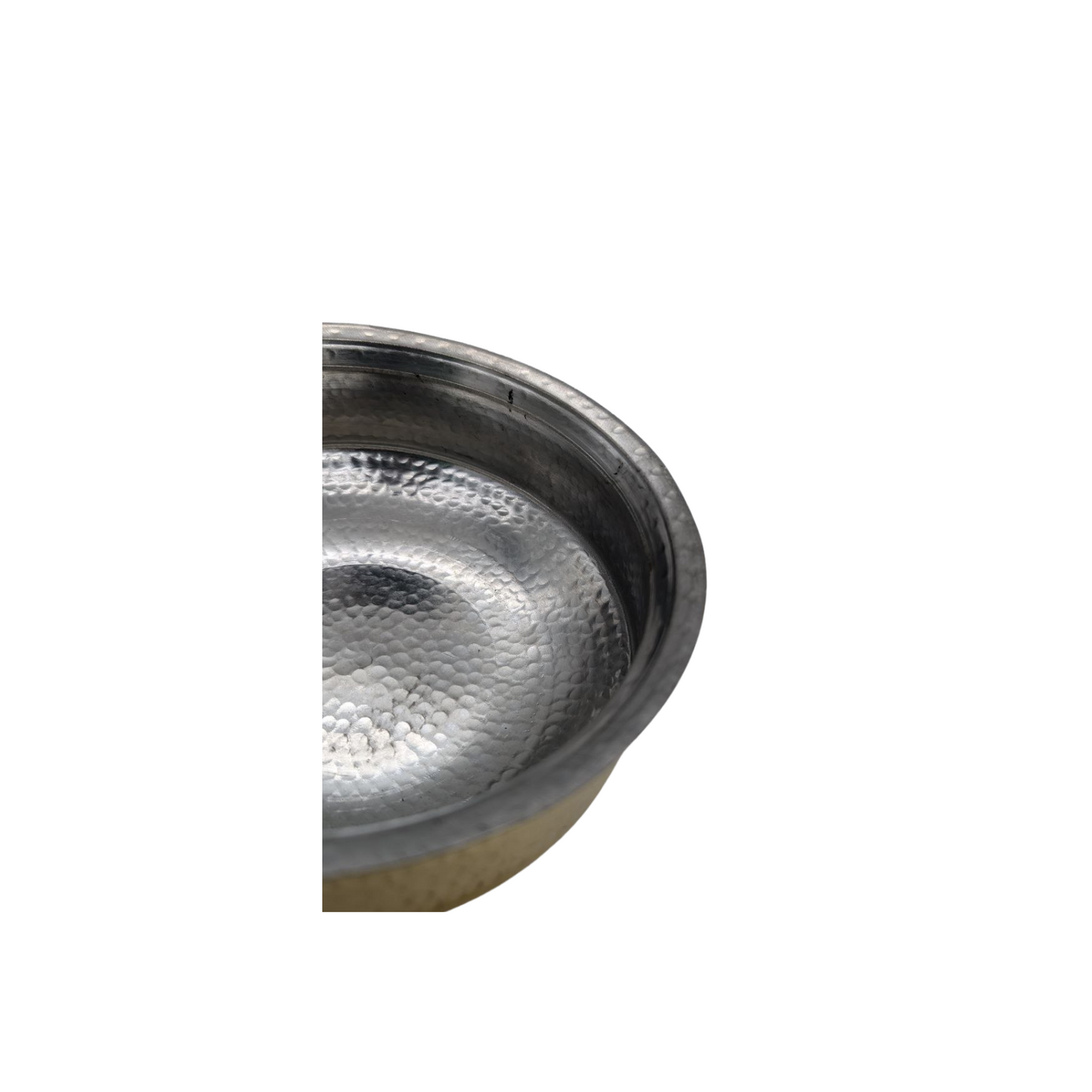 Ambika Premium Hammered Brass Round Pot with Lid - Kalhi Coated