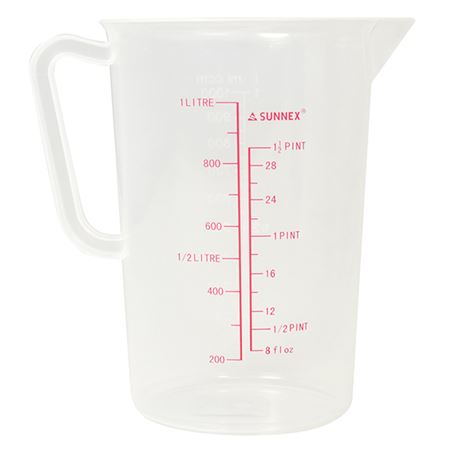 Sunnex Measuring Jug 1 Ltr Clear PP Plastic