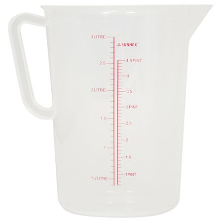 Sunnex Measuring Jug 3 Ltr Clear PP Plastic