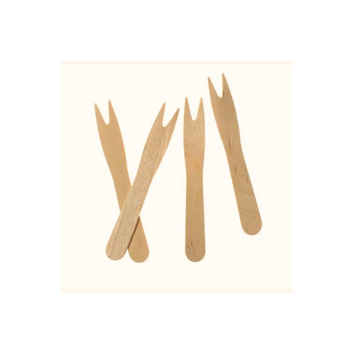 Papstar French Fry Wooden Forks - 50 Pack, 8.5 cm