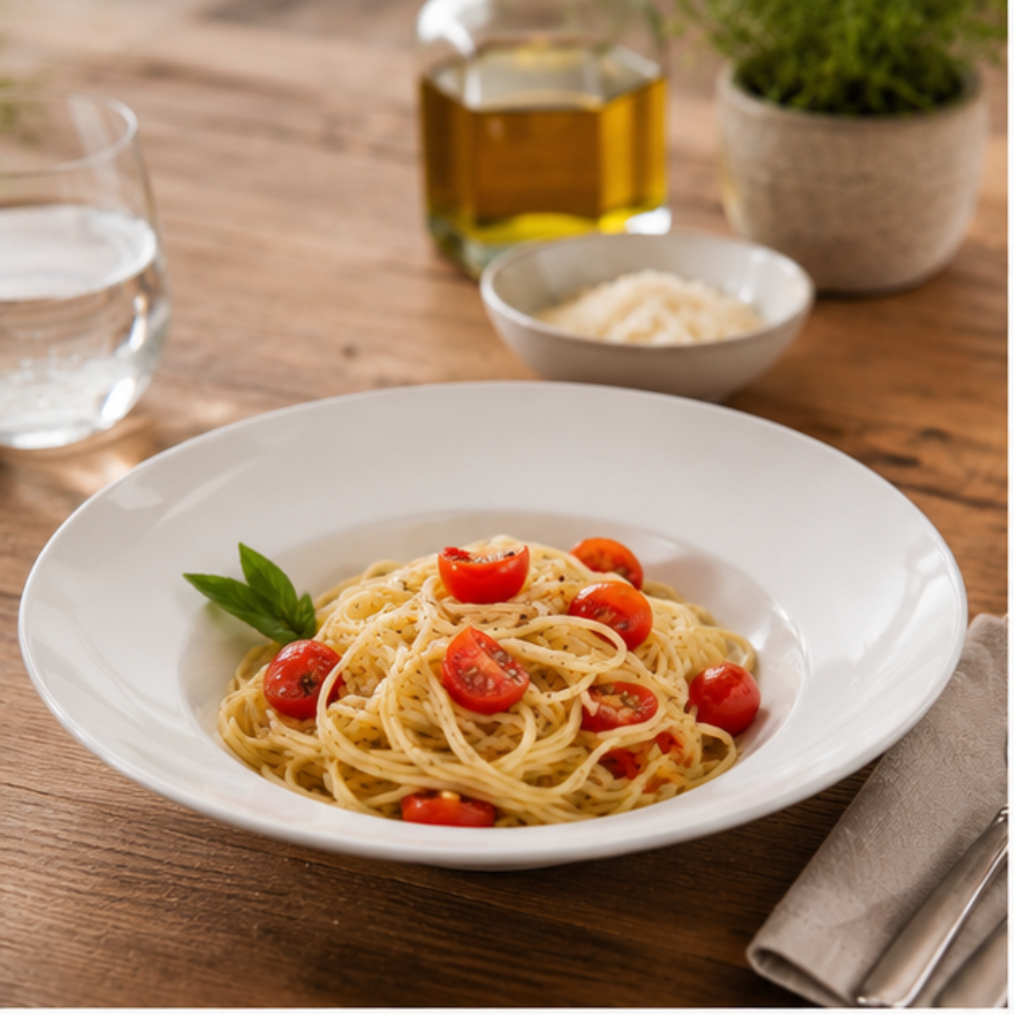 Pasta Plates Set of 2, 30cm White Porcelain Wide Rim Pasta Bowls
