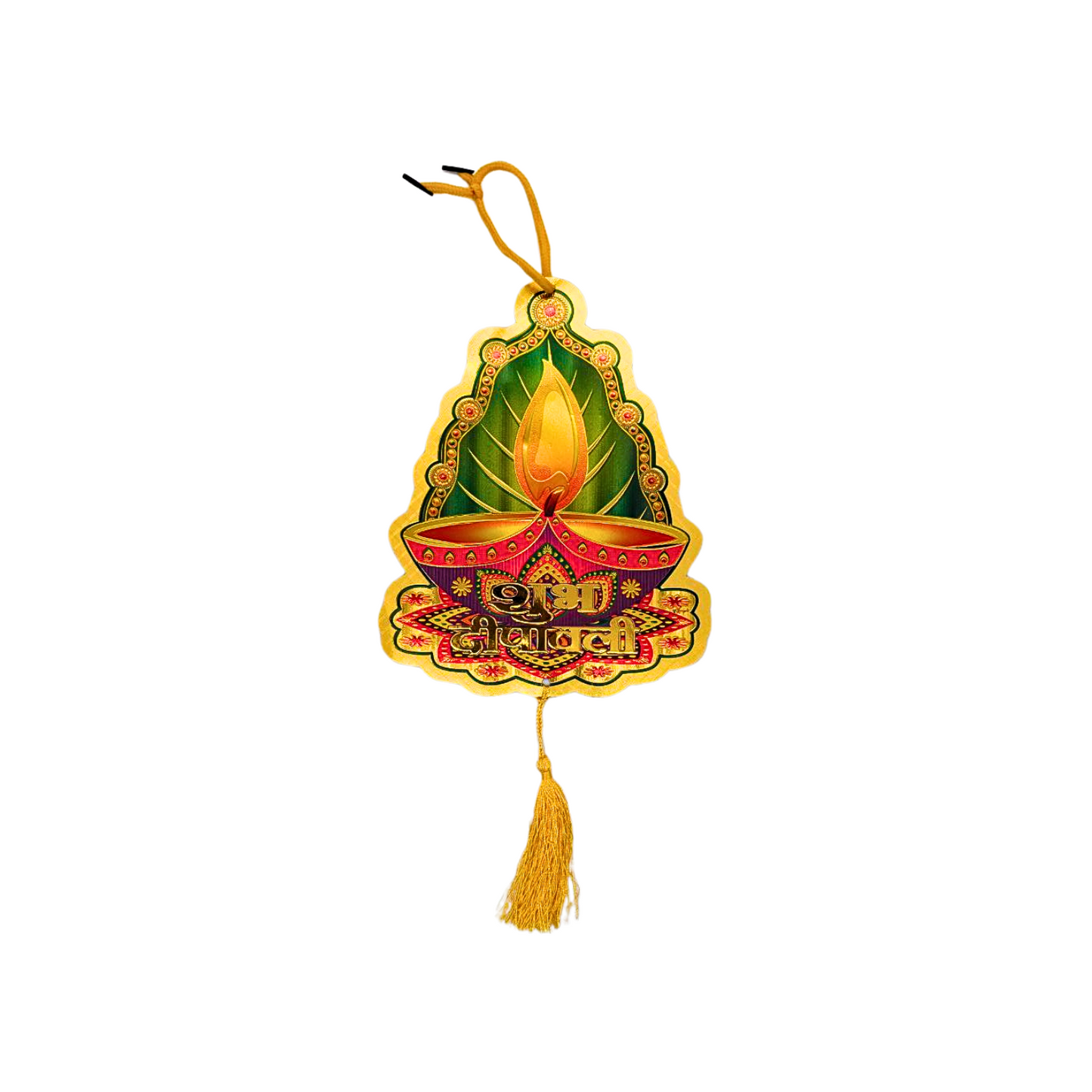 Double-Sided Hanging "Happy Diwali" Stickers – 4 Variants (Peacock & Diya Designs)