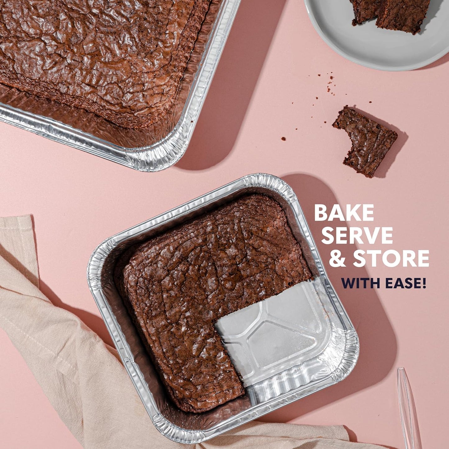 2 x Square Foil Dish Half Gastro 33x26x5.5cm 3L Aluminium Catering Trays Baking