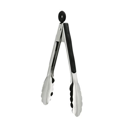 Tongs St St Black Handle 23cm 9in