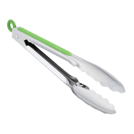 Stainless Steel Tongs Green Handle 23 cm / 9"