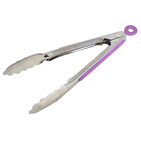 Stainless Steel Tongs Purple Handle 23 cm / 9"