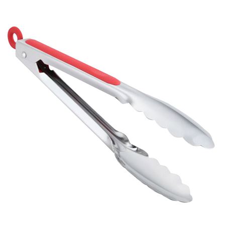 Tongs S/S Red Handle 23 cm / 9"