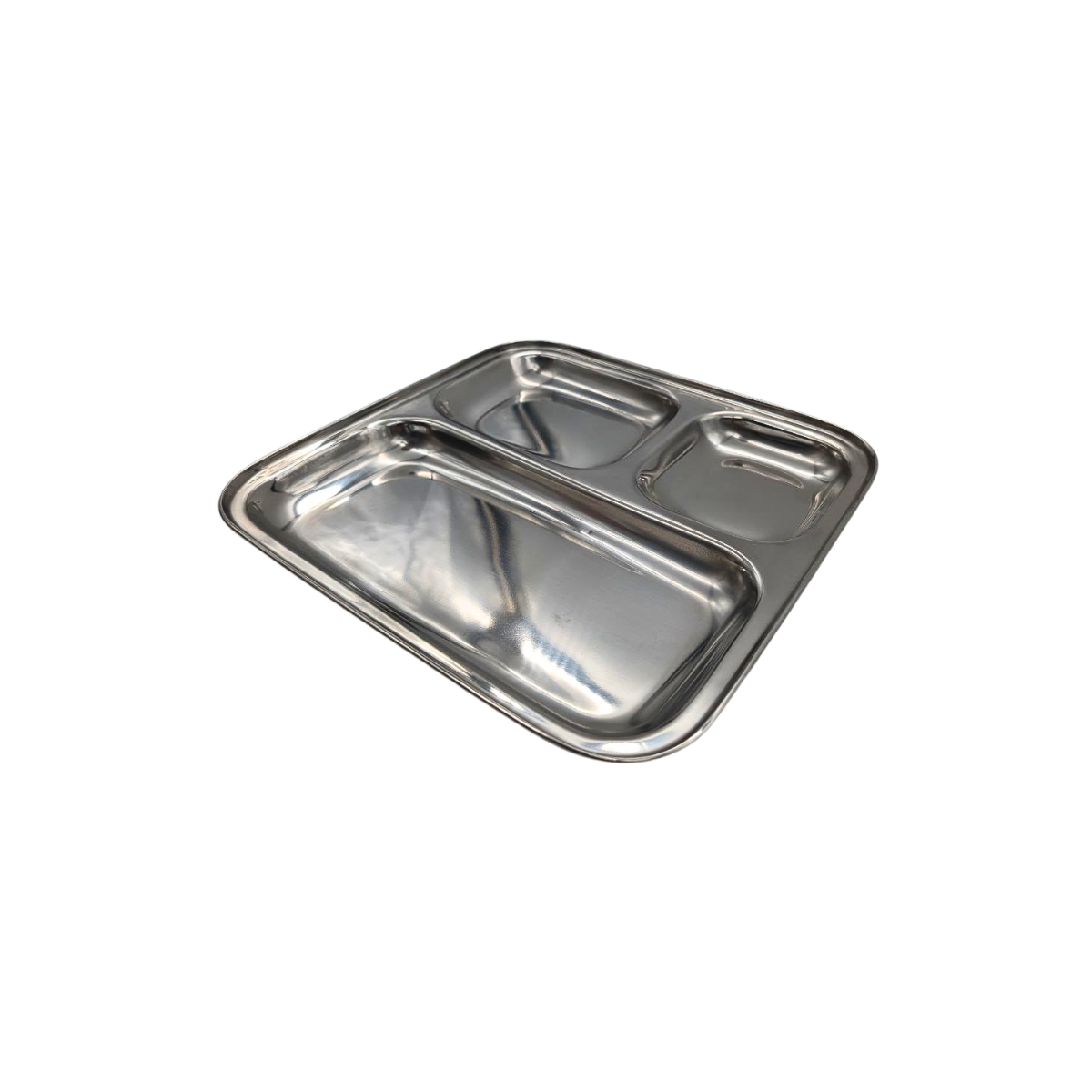 Stainless Steel Kids Food Tray – Two Variants: 4-Portion (21x25 cm) & 3-Portion (22x22 cm)