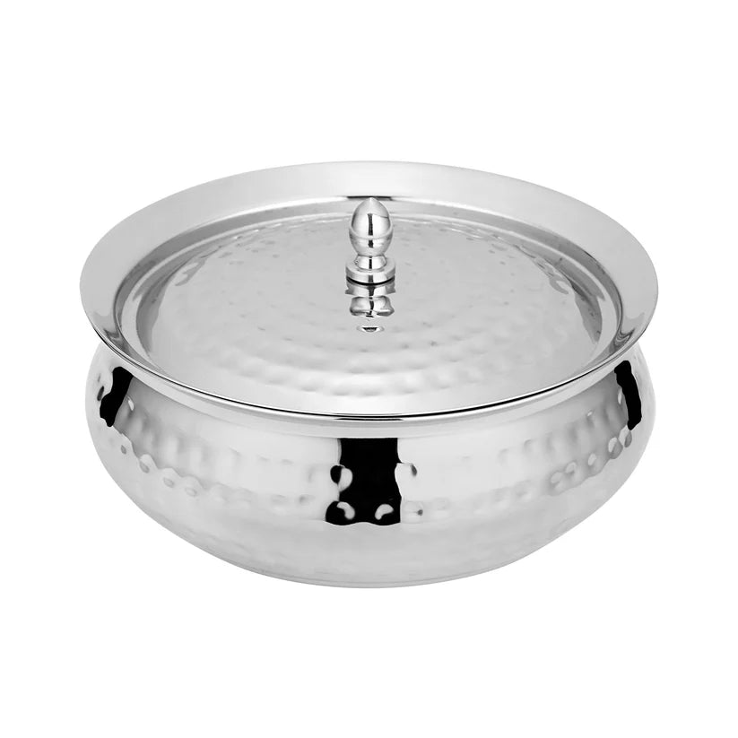 Chakmak Stainless Steel Olive Hammered Handi – Available in 5 Sizes