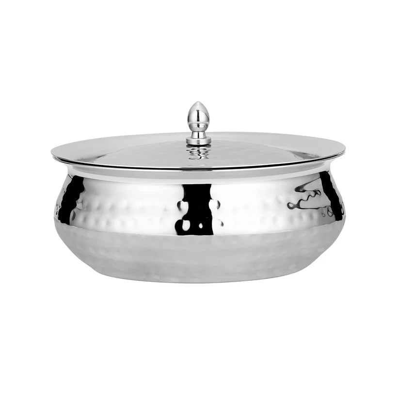 Chakmak Stainless Steel Olive Hammered Handi – Available in 5 Sizes