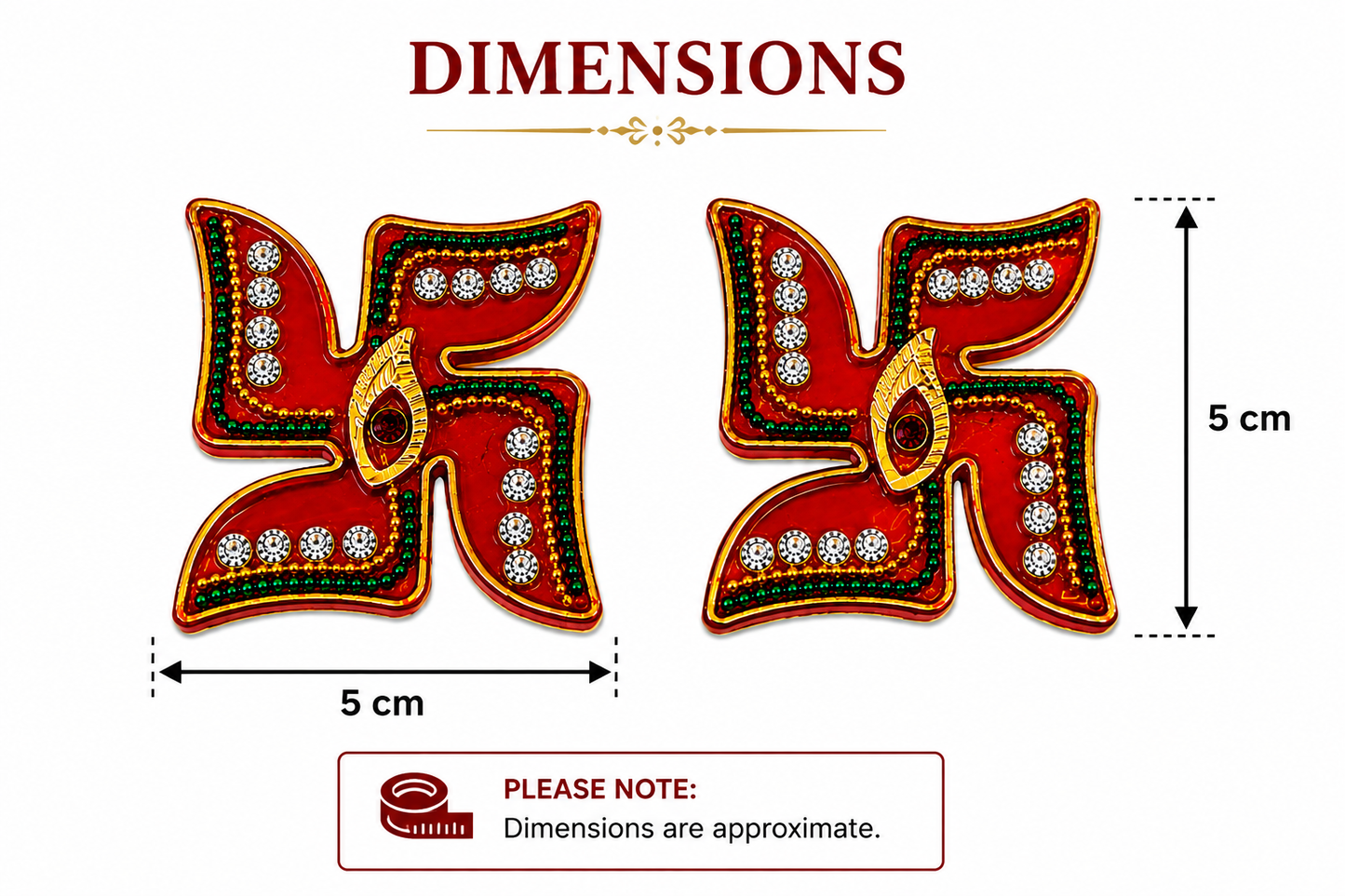 2 X Hindu Decorative Stickers Lakshmi Charan Paduka & Swastik Gold Finish Decor