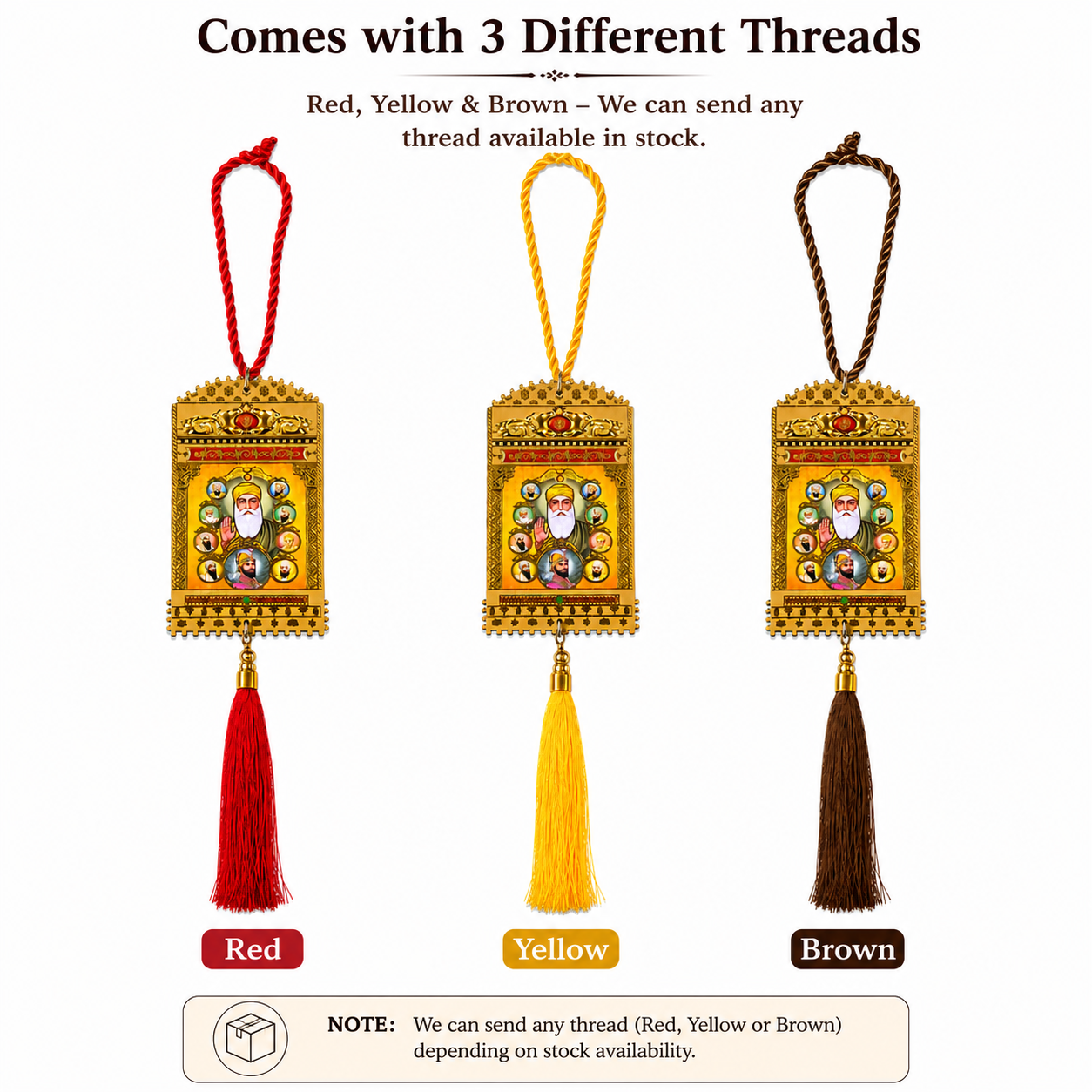 10 Sikh Gurus Religious Hanging Picture Tassel Car Prayer Room Spiritual Décor