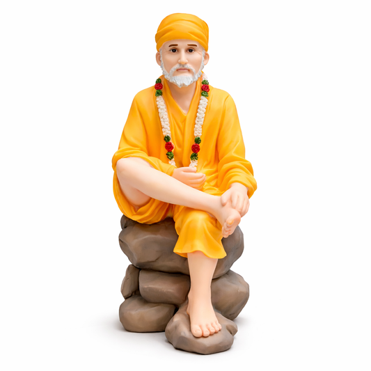 C&S Sai Baba Statue 11cm Hindu God Idol Mandir Pooja Decor Spiritual Table Showpiece Gift