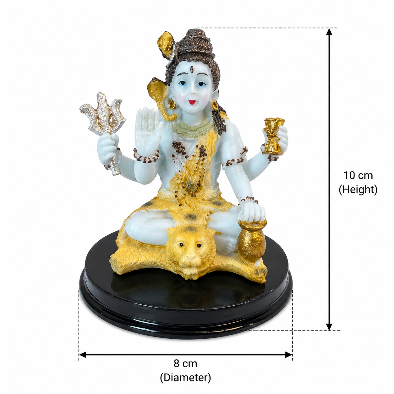Lord Shiva Resin Idol 10cm Mahadev Statue Pooja Home Temple Decor Gift Figurine