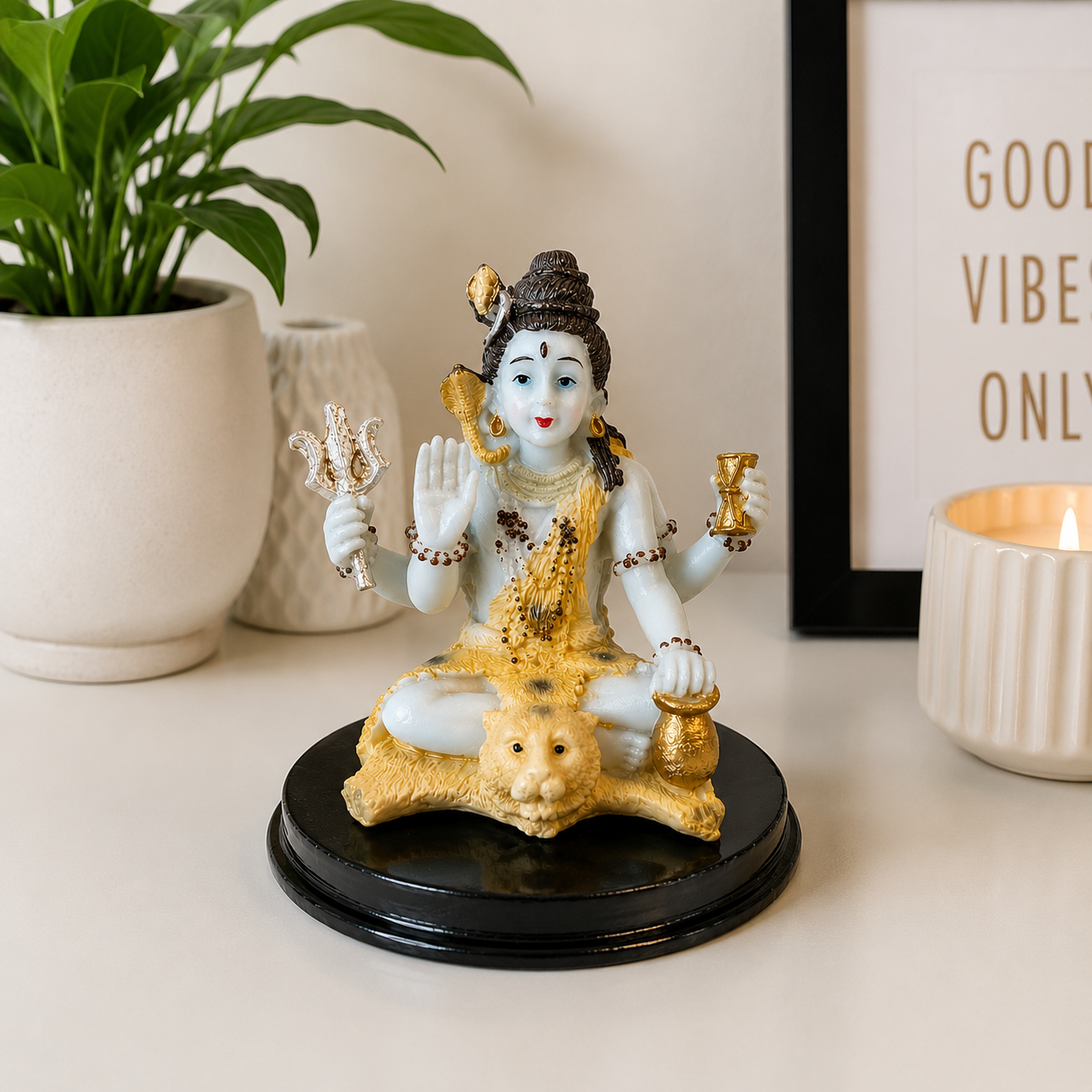 Lord Shiva Resin Idol 10cm Mahadev Statue Pooja Home Temple Decor Gift Figurine