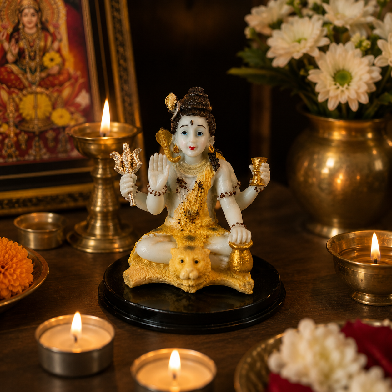 Lord Shiva Resin Idol 10cm Mahadev Statue Pooja Home Temple Decor Gift Figurine