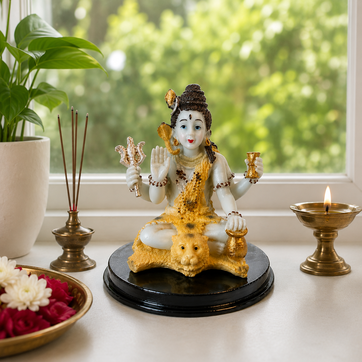 Lord Shiva Resin Idol 10cm Mahadev Statue Pooja Home Temple Decor Gift Figurine