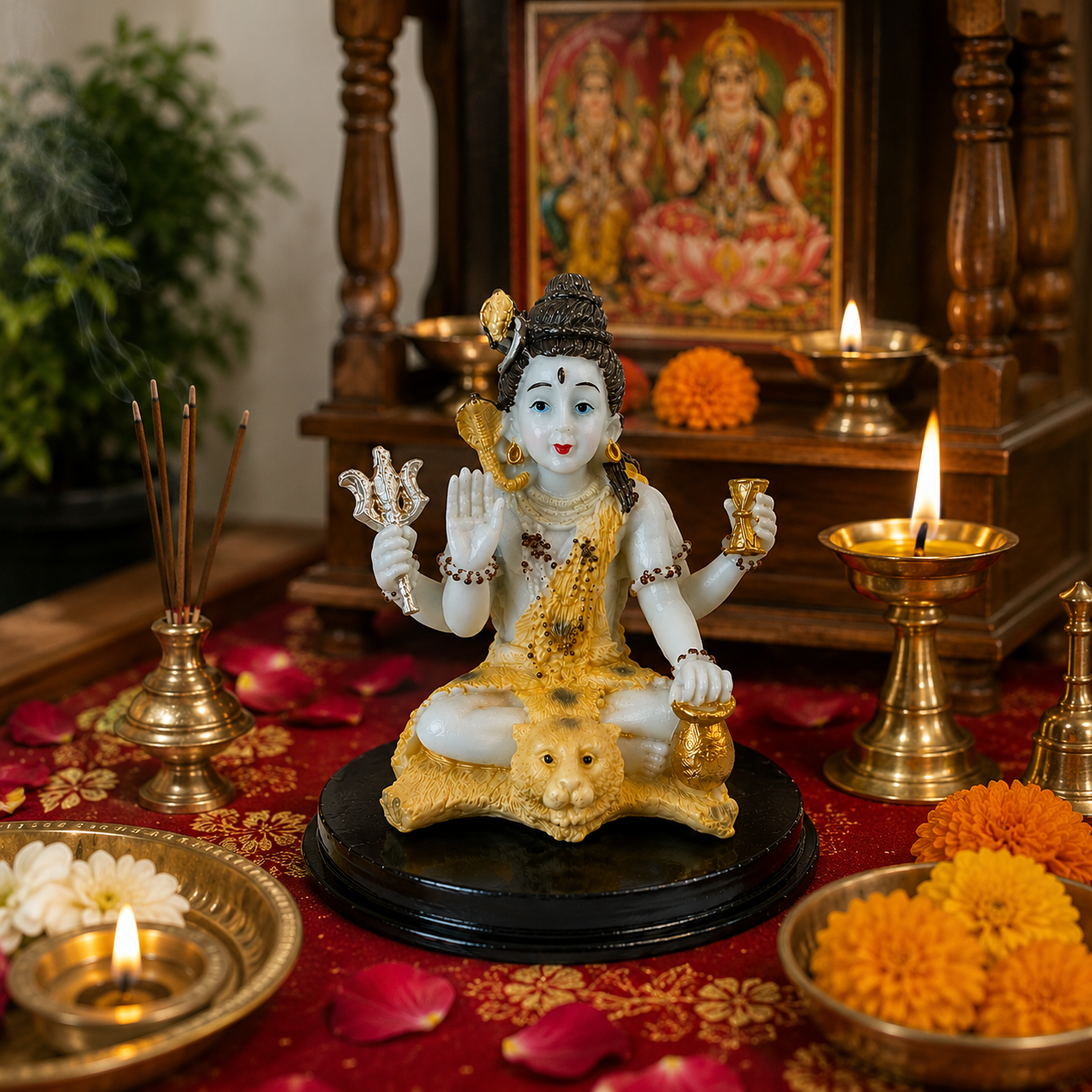 Lord Shiva Resin Idol 10cm Mahadev Statue Pooja Home Temple Decor Gift Figurine