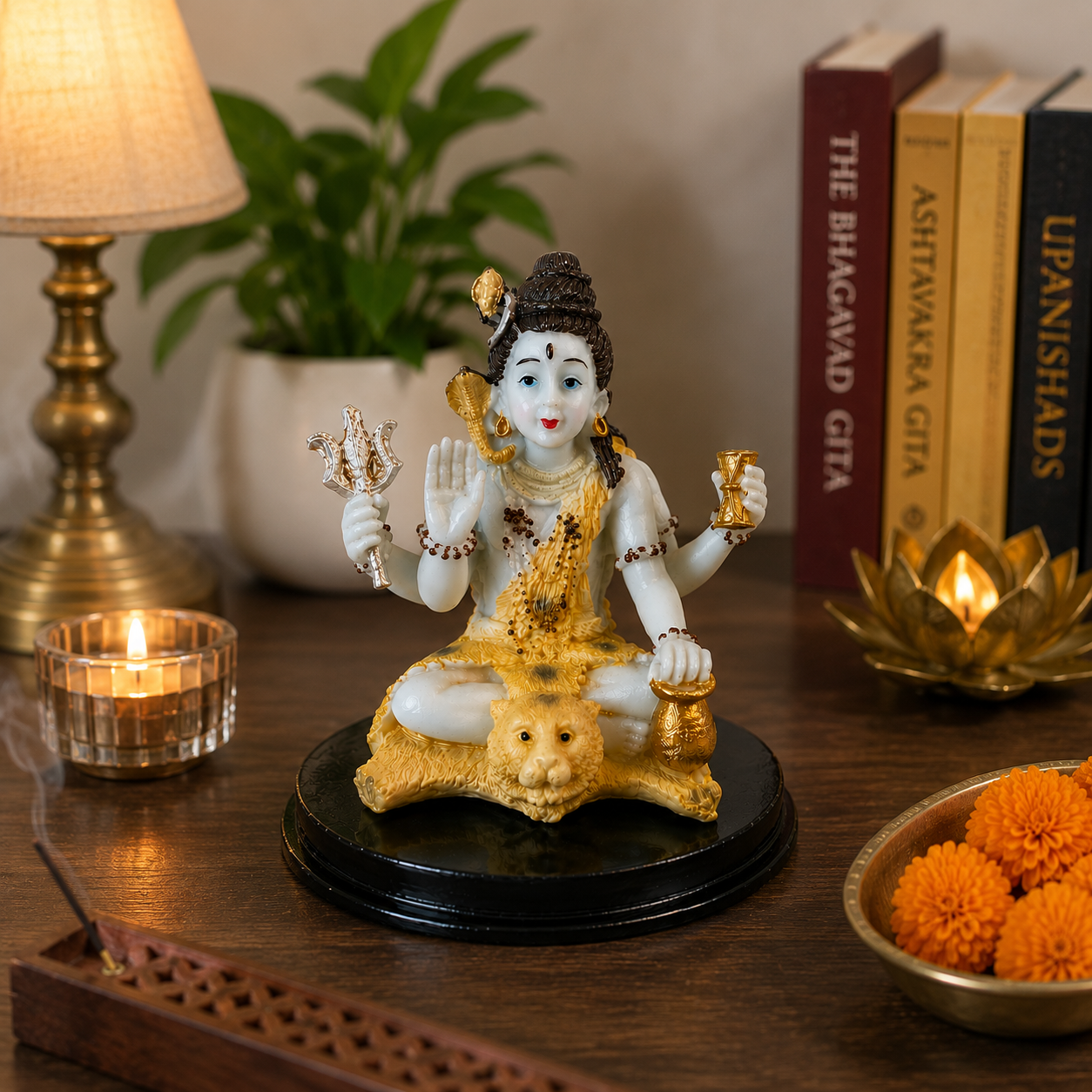 Lord Shiva Resin Idol 10cm Mahadev Statue Pooja Home Temple Decor Gift Figurine