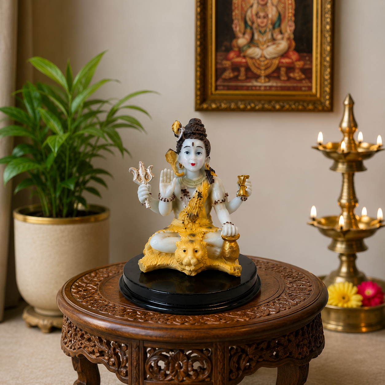 Lord Shiva Resin Idol 10cm Mahadev Statue Pooja Home Temple Decor Gift Figurine