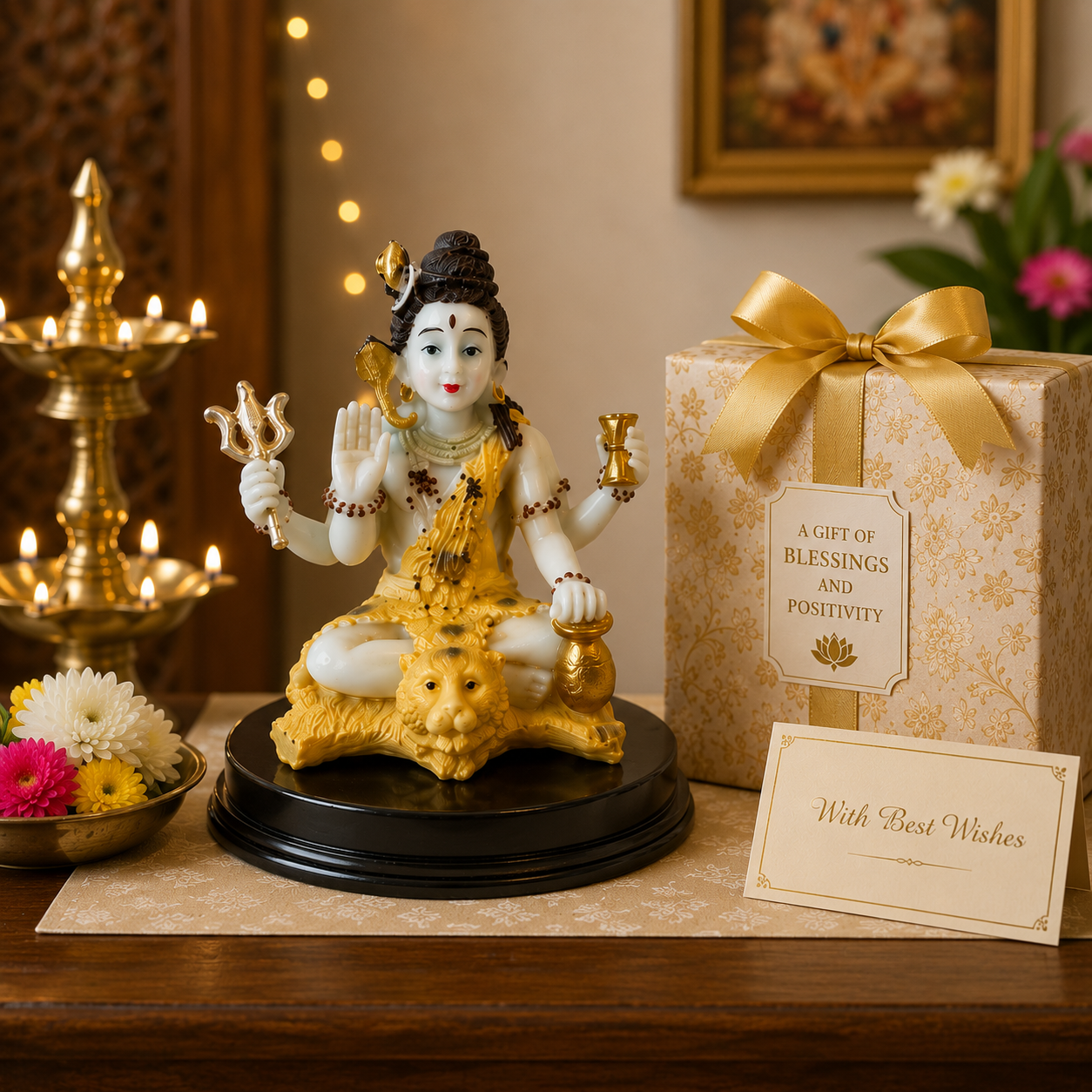 Lord Shiva Resin Idol 10cm Mahadev Statue Pooja Home Temple Decor Gift Figurine