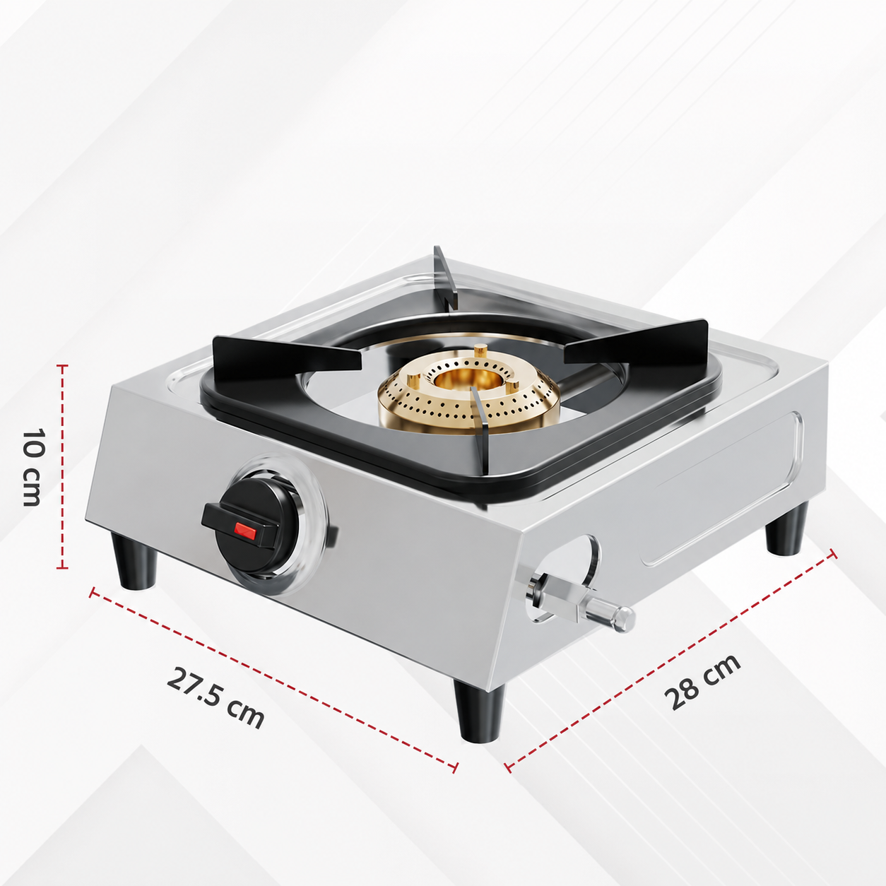 Single Burner LPG Gas Stove Stainless Steel Brass Burner Table Top Heavy Duty