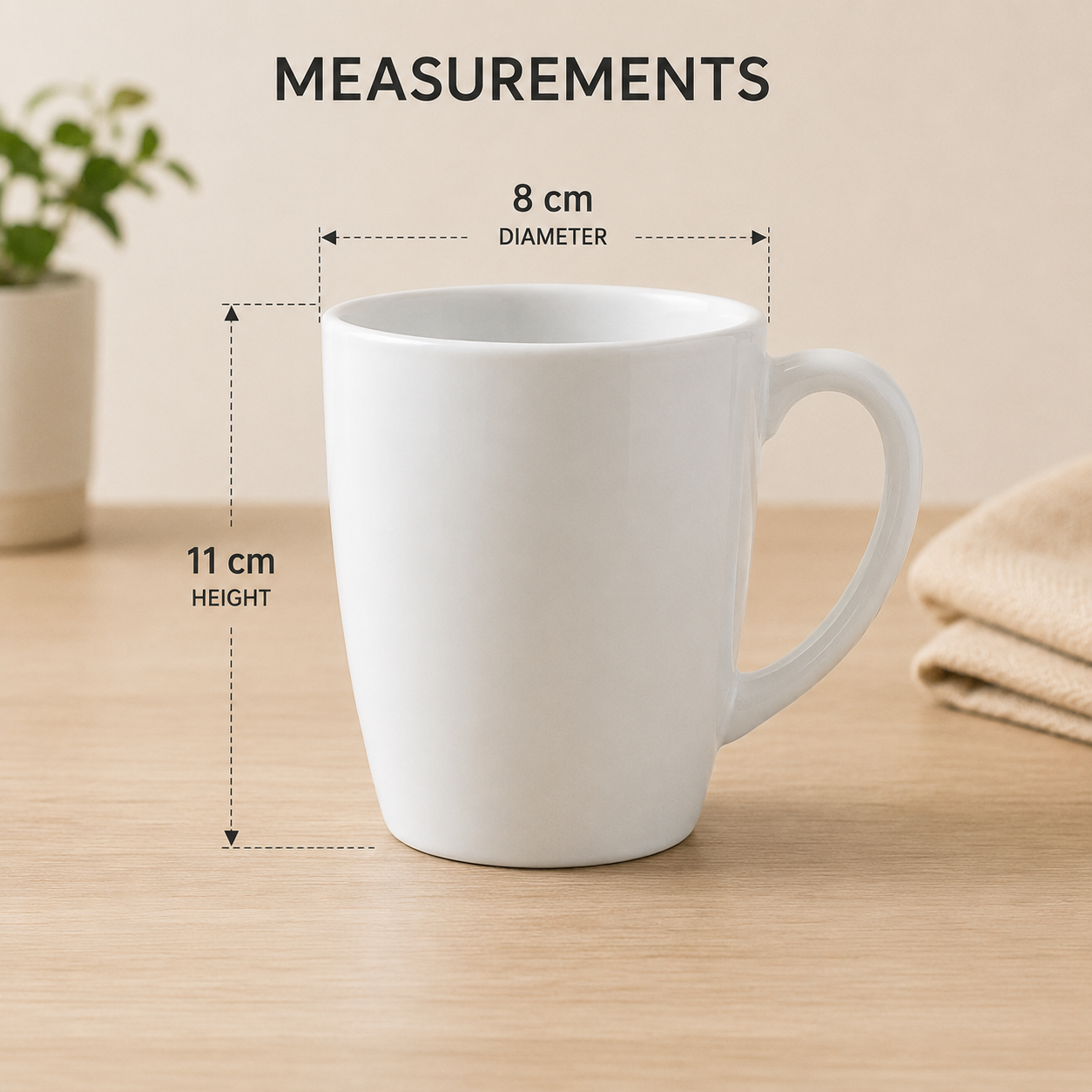 Set of 6 White Porcelain Coffee Tea Mugs 32cl 10¾oz Latte Cappuccino Hot Drink