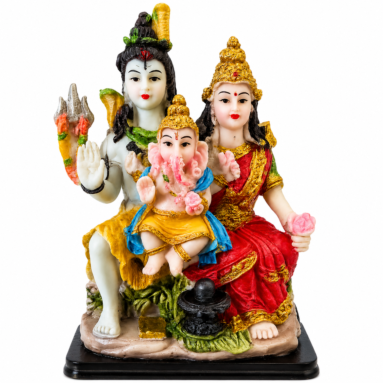 Shiv Parivar Statue 13cm Shiva Parvati Ganesha Religious Idol Hindu Home Mandir