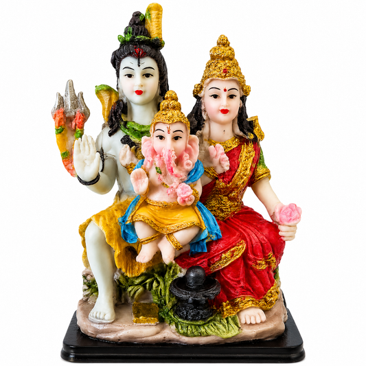 Shiv Parivar Statue 13cm Shiva Parvati Ganesha Religious Idol Hindu Home Mandir