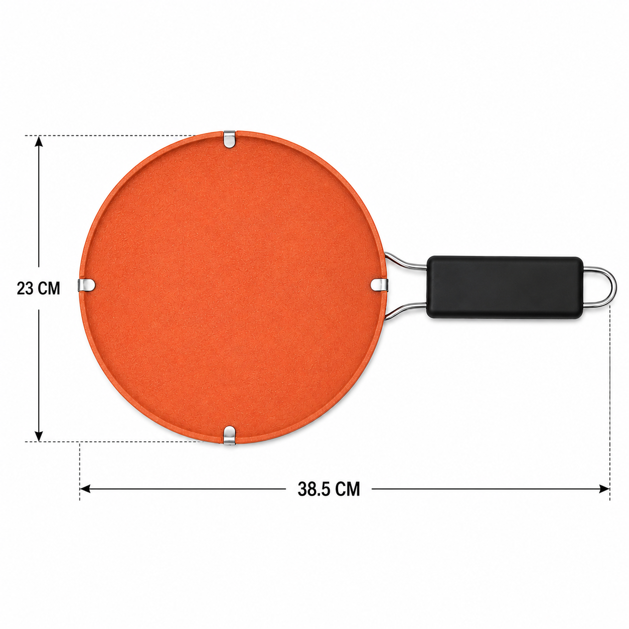 Terracotta Clay Tawa 23cm Roti Chapati Dosa Makki Roti Pan with Handle Cookware