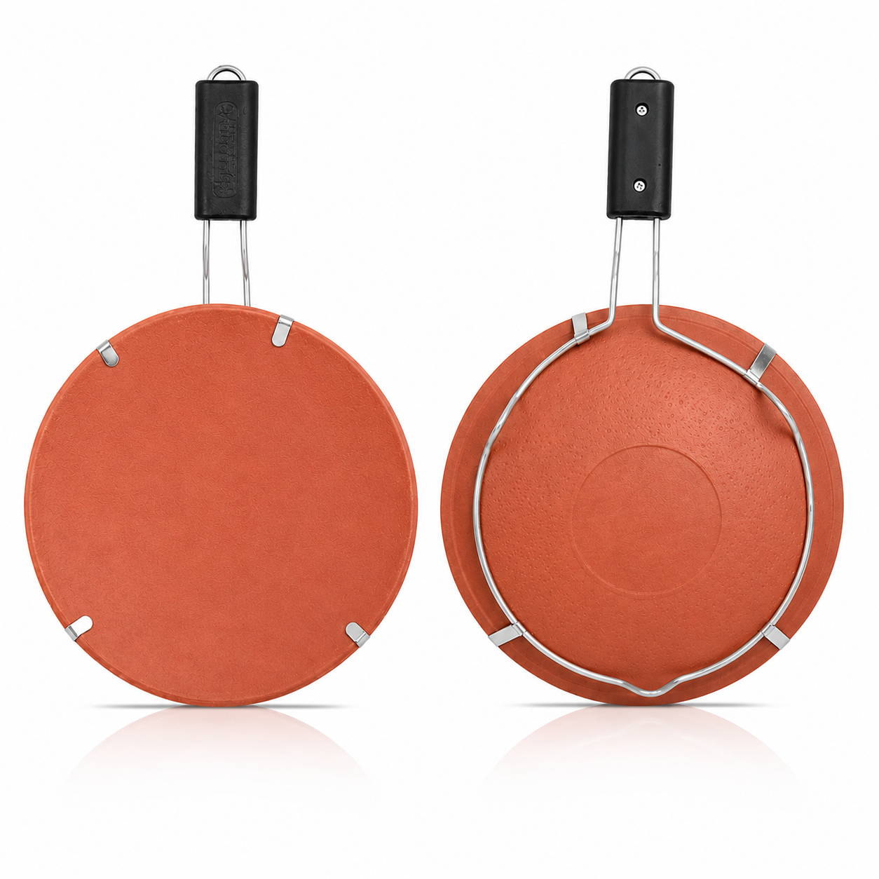 Terracotta Clay Tawa 23cm Roti Chapati Dosa Makki Roti Pan with Handle Cookware