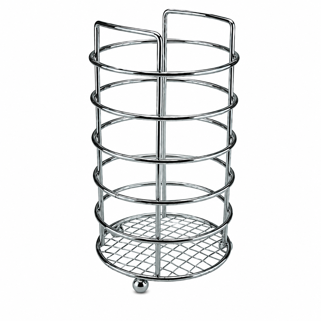 Chrome Cutlery Drainer Rack Spoon Fork Storage Basket Dining Table Café 21x12cm