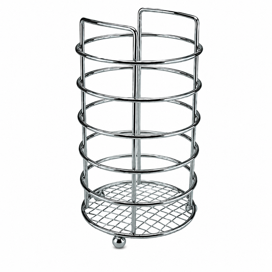 Chrome Cutlery Drainer Rack Spoon Fork Storage Basket Dining Table Café 21x12cm