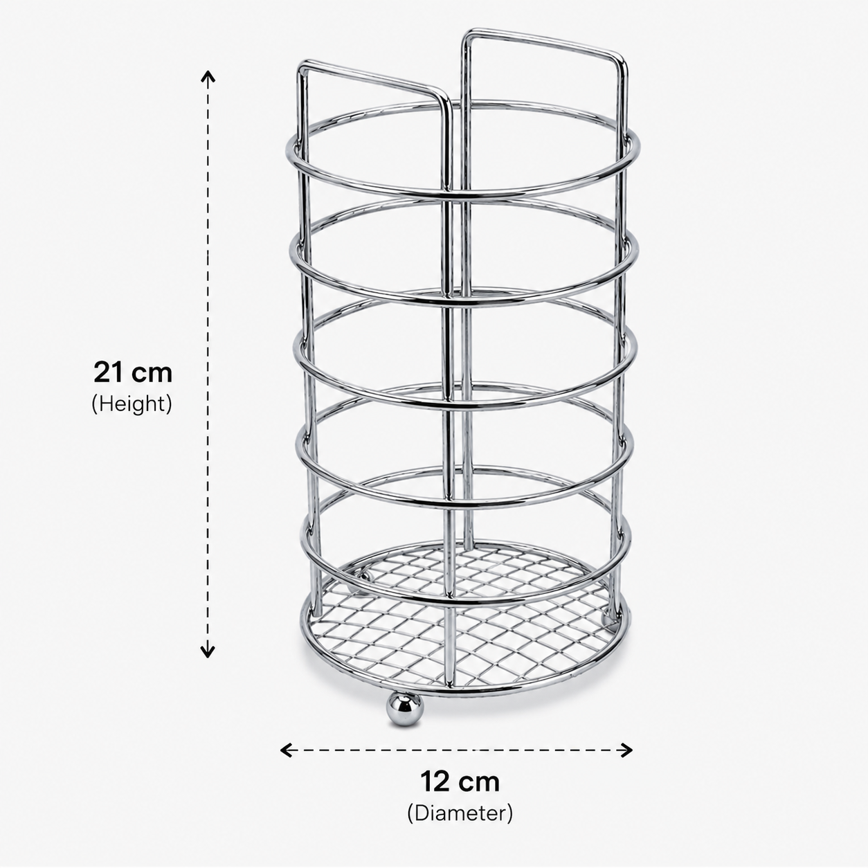 Chrome Cutlery Drainer Rack Spoon Fork Storage Basket Dining Table Café 21x12cm