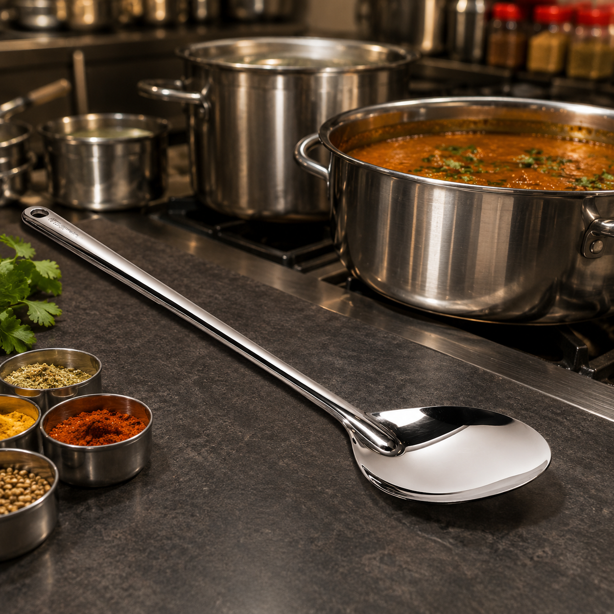 Stainless Steel Long Handle Cooking Spoon 53cm Catering Biryani Serving Ladle